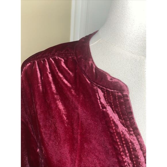 Anthropologie Velvet Midi Dress in Rich Burgundy - Picture 5 of 13
